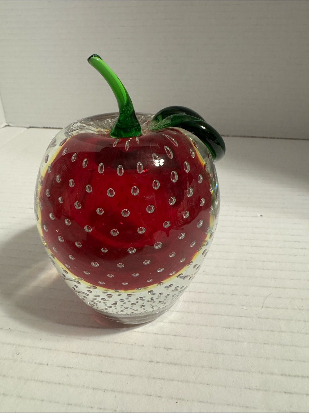Vintage Murano Style Glass Apple Paperweight